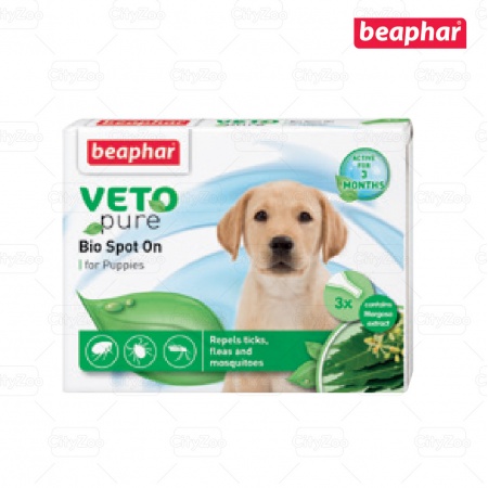 BEAPHAR VETOPURE FLEA&TICK SPOT ON BIO GREEN - NHỎ GÁY NGĂN NGỪA VE CHO CHÓ CON