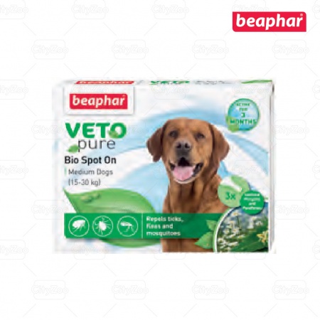 BEAPHAR VETOPURE FLEA&TICK SPOT ON BIO GREEN - NHỎ GÁY NGĂN NGỪA VE CHO CHÓ 