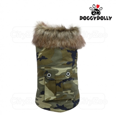 DOGGYDOLLY Coat - Áo lạnh rằn ri lông thú