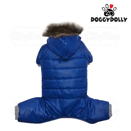 DOGGYDOLLY Winter - Bộ áo phao lông thú xanh dương