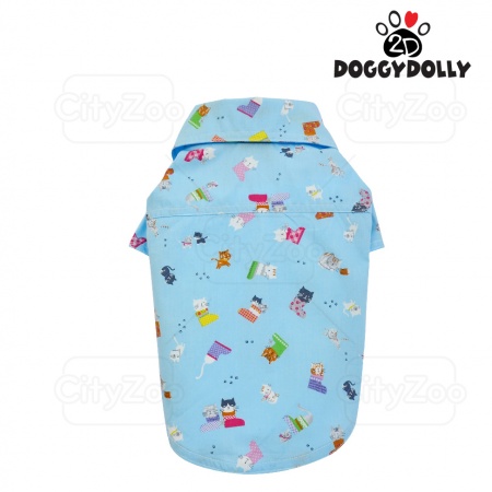 DOGGYDOLLY Shirt - Áo sơ mi họa tiết xanh dương