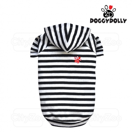 DOGGYDOLLY Hoody Shirt - Áo trắng sọc đen