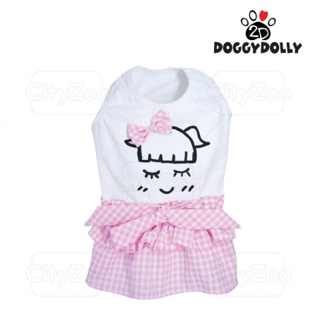 DOGGYDOLLY Dress - Đầm ngắn tay caro hồng