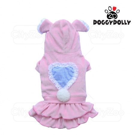 DOGGYDOLLY Costume - Váy bộ có nón màu hồng