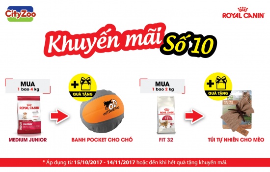 ROYAL CANIN: KHUYẾN MÃI SỐ 10